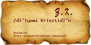 Zólyomi Krisztián névjegykártya